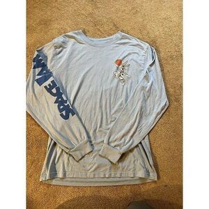 Vintage Space Jam Light Blue Long Sleeve Shirt Tune Squad Looney Tunes‎ Sz Small